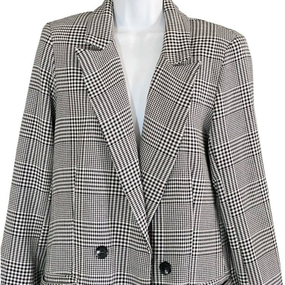 Rachel Zoe Plaid Houndstooth Blazer Jacket Oversized S Business Old Money Preppy - Picture 2 of 10